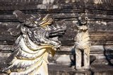 The Chinthe is a leogryph (lion-like creature) that is often seen at the entrances of pagodas and temples in Burma and other Southeast Asian countries. The chinthe is featured prominently on the kyat, the currency of Burma. The chinthe is almost always depicted in pairs, and serve to protect the pagoda. They typically appear as animals, but are sometimes found with human faces.<br/><br/>

Chiang Mai is often called Thailand’s ‘Rose of the North’, and is the country’s second city and a popular tourist destination due primarily to its mountainous scenery, colourful ethnic hilltribes and their handicrafts.<br/><br/>

Founded in 1296 by King Mengrai as the capital of his Lanna kingdom, Chiang Mai was later overrun by Burmese invaders in 1767. The city was then left abandoned between 1776 and 1791. Chiang Mai formally became part of Siam in 1774 by an agreement with local prince Chao Kavila, after the Siamese King Taksin helped drive out the Burmese. Chiang Mai then slowly grew in cultural, trading and economic importance.