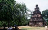 The Satmahal Prasada or 'seven-storied stupa' was built during the reign of King Nissanka Malla (1187–1196). The stupa is apparently unique in Sri Lanka, although excavations at Annuradhapura indicate that the 2nd century BC Digavapi Cetiya was also square in shape and built of brick.<br/><br/>

Essentially, the Satmahal Prasada is a square, pyramid-like structure [rather like a much smaller and much steeper version of the step-pyramid of King Zoser (c2650 BC) in Egypt] that once had seven levels, now reduced by time to six, becoming consecutively smaller towards the top. Each of the four sides of each tier of the Satmahal Prasada is (or was) ornamented by the figure of a deity in a single arched niche.<br/><br/>

Polonnaruwa, the second most ancient of Sri Lanka's kingdoms, was first declared the capital city by King Vijayabahu I, who defeated the Chola invaders in 1070 CE to reunite the country under a national leader.