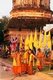 Thailand: Monks unfurling flags for an upcoming festival at Wat Lok Moli, Chiang Mai, northern Thailand